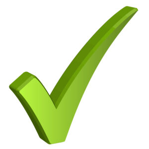green check mark on white background