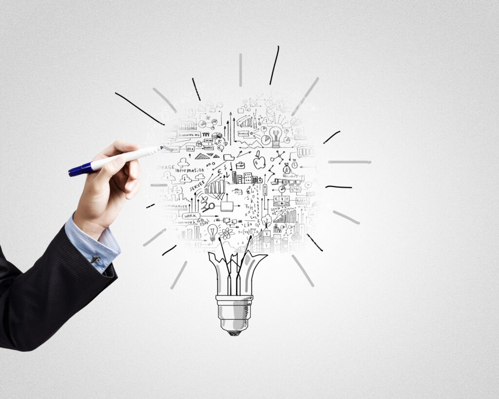 drawing of light bulb