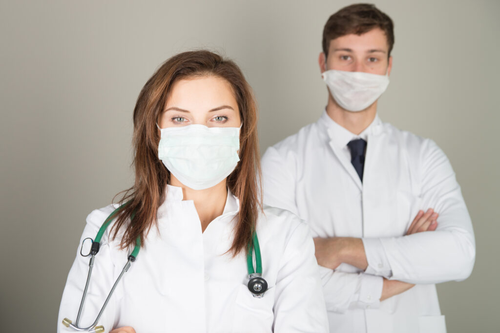 dental team wearing masks